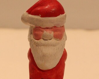 Servilletero vintage de Papá Noel de cerámica pintado a mano