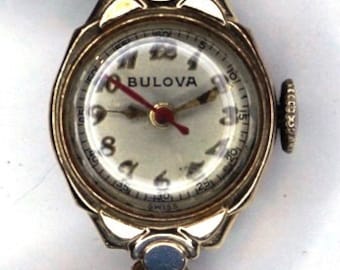 Vintage 1940s Bulova 10KT Rolled Gold Plate Ladies Watch with Expansion Band