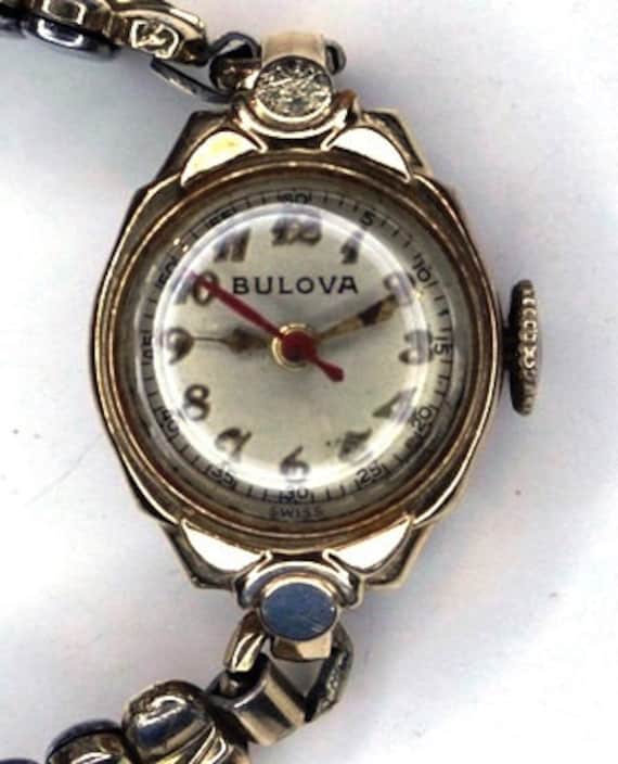 Vintage 1940s Bulova 10KT Rolled Gold Plate Ladies Watch With