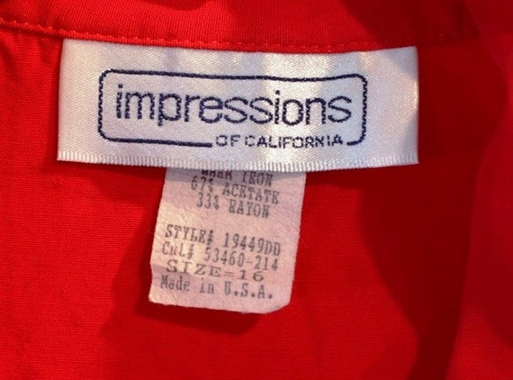 Vintage Impressions Red Blouse with Shoulder Pads - image 2