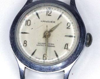 Vintage 1950s Hanover Watch. One Jewel Swiss Made. No Band