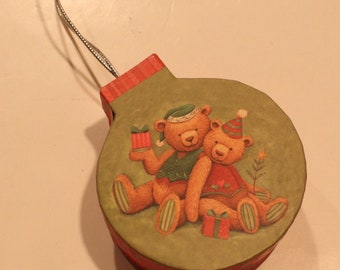 Vintage Lindy Bowman Teddy Bear Ornament/Box