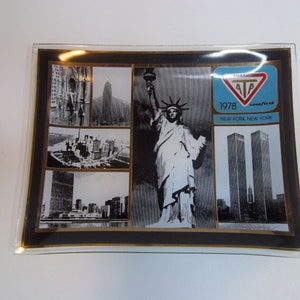 Vintage Commemorative Glass/Gold Plate American Trucking Associations New York 1978