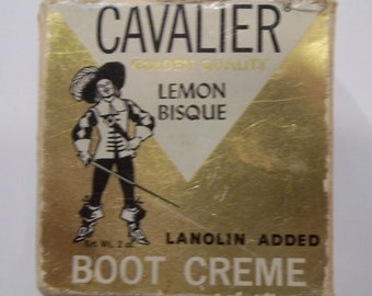 Vintage Cavalier Lemon Bisque Boot Creme in Original Packaging