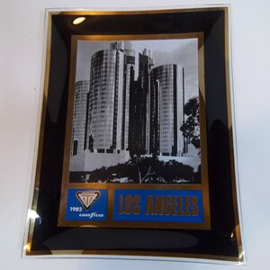 Vintage Commemorative Glass/Gold Plate American Trucking Associations Los Angeles 1982