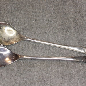 Vintage Silver Plate Italy 9 inch Salad Serving Set