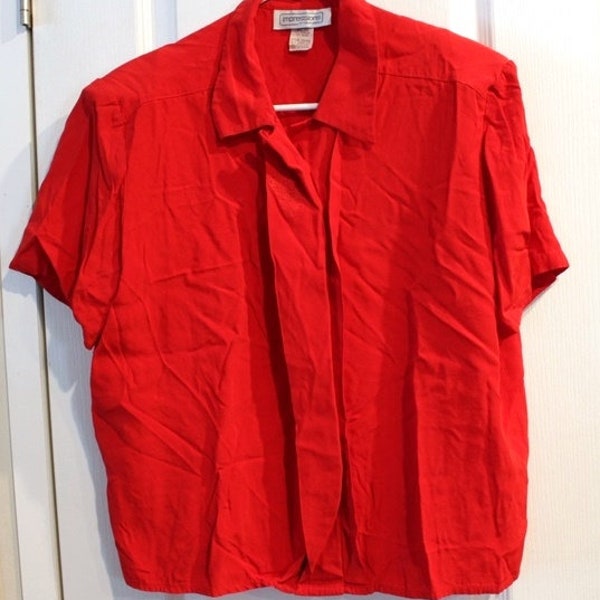 Vintage Impressions Red Blouse with Shoulder Pads