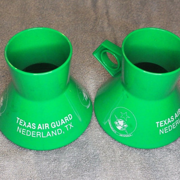 Vintage Texas Air Guard Nederland, TX Travel Coffee Mugs Set of 2