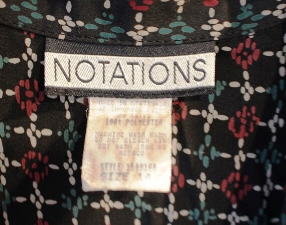 Vintage Notations Long Sleeved Blouse with Should… - image 2