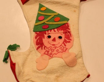 Vintage 1970 Simon Simple Original Raggedy Ann/Andy Christmas Stocking