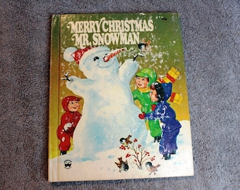 Vintage Merry Christmas Mr. Snowman by Wonder Books