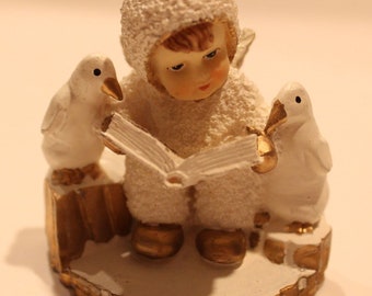 Vintage Small Angel & Geese Figurine
