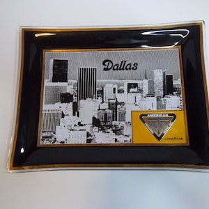 Vintage Commemorative Glass/Gold Plate American Trucking Associations Dallas