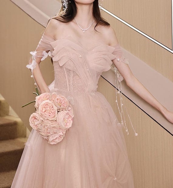 Pink Ruffles Beading Lace Party Prom Dress Pink Ruffles Beading Lace Party Prom Dress