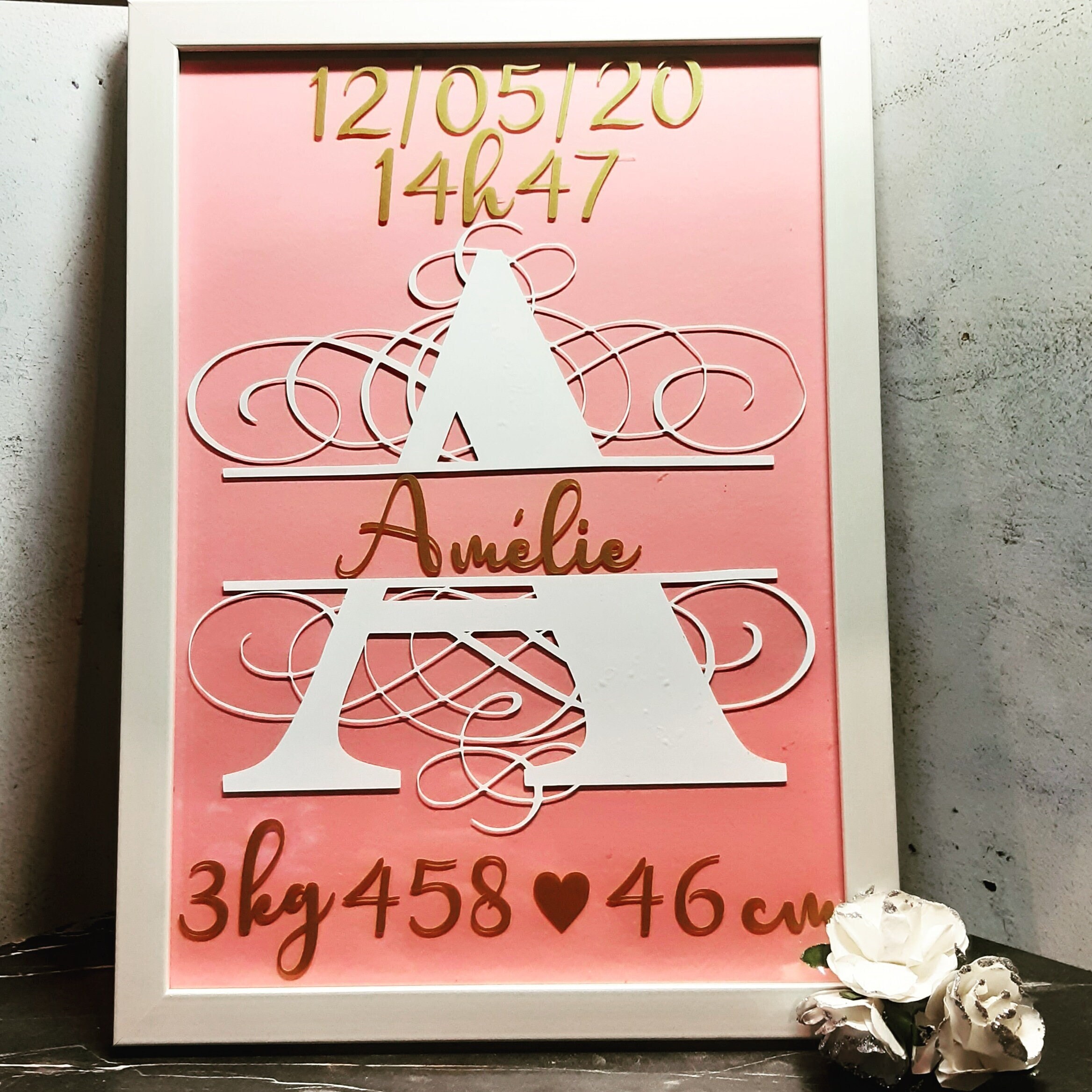 Cadre Naissance Monogramme