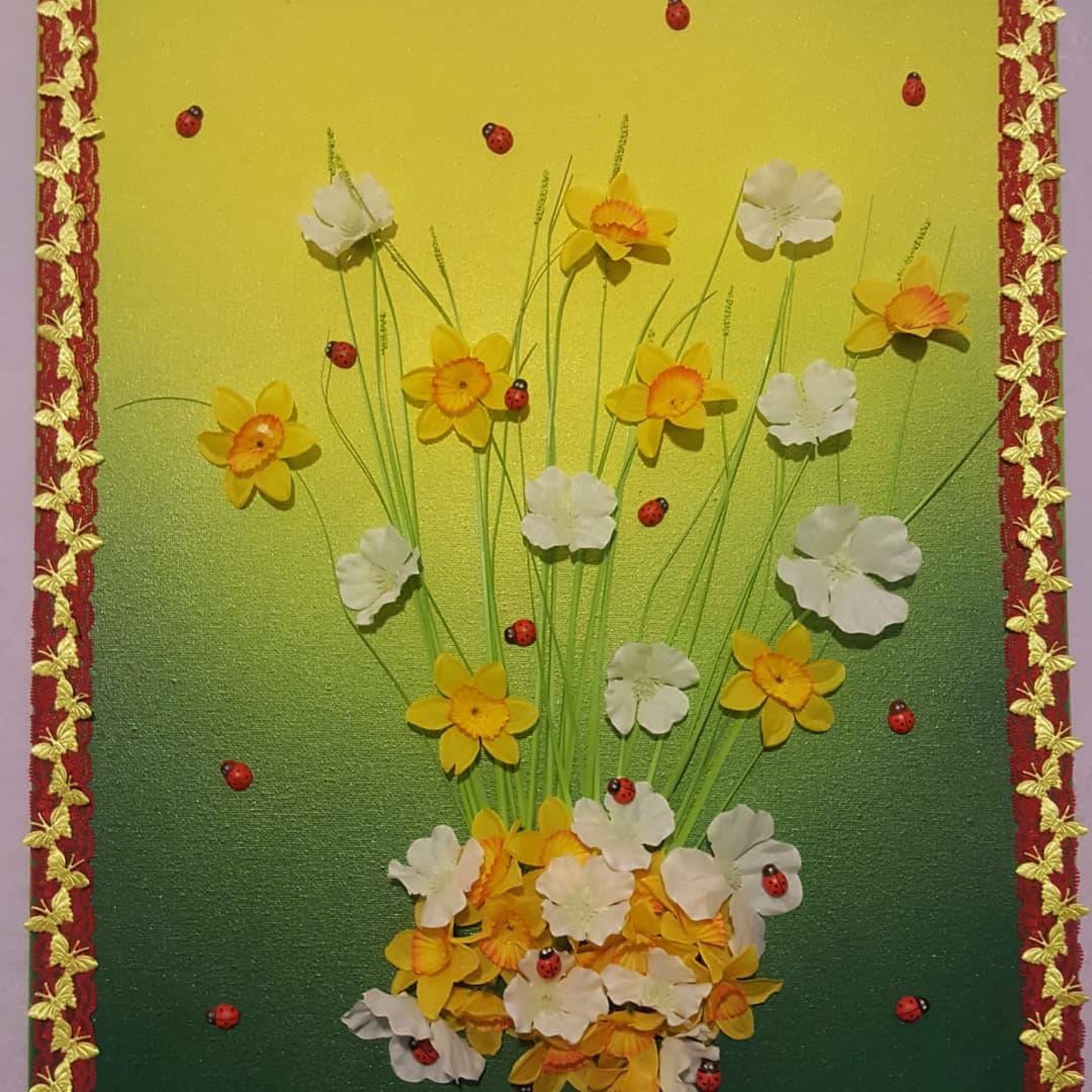 Ladybird Garden canvas picture wall decor | Etsy