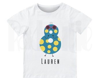 Children's Personalised Birthday Number T-Shirt