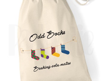 Odd sock bag 'Department of Missing Socks' Drawstring Storage Bag 
