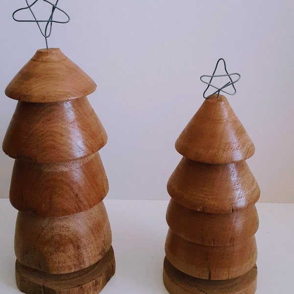 Two Christmas Tree Table Decoration or Centrepiece