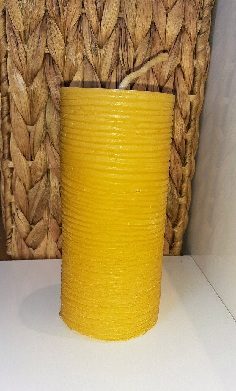 Handcrafted Beeswax Pillar Candle: String Line Detail - Etsy Canada