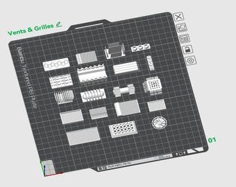 Greeblie Vents & Grilles Model Pack - 3D Print Ready