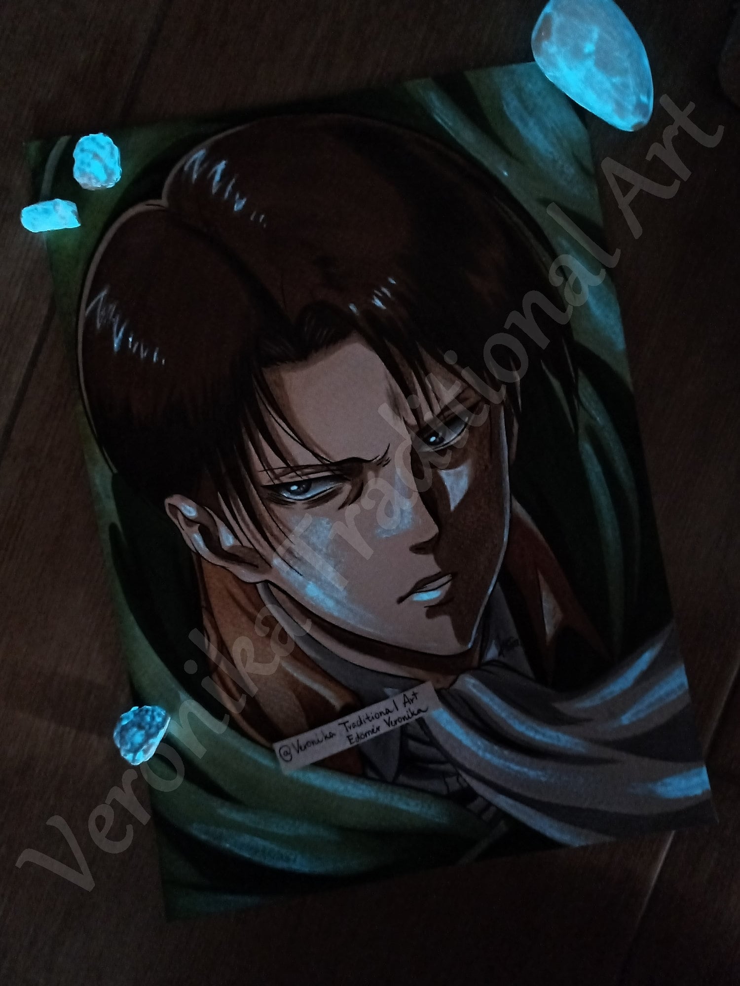 Glow in the Dark Watercolor Painting as a PRINT - Levii Anime Inspired Gift  for Christmas Birthday Fanart Game Room - Etsy New Zealand, image size:1500x2000
