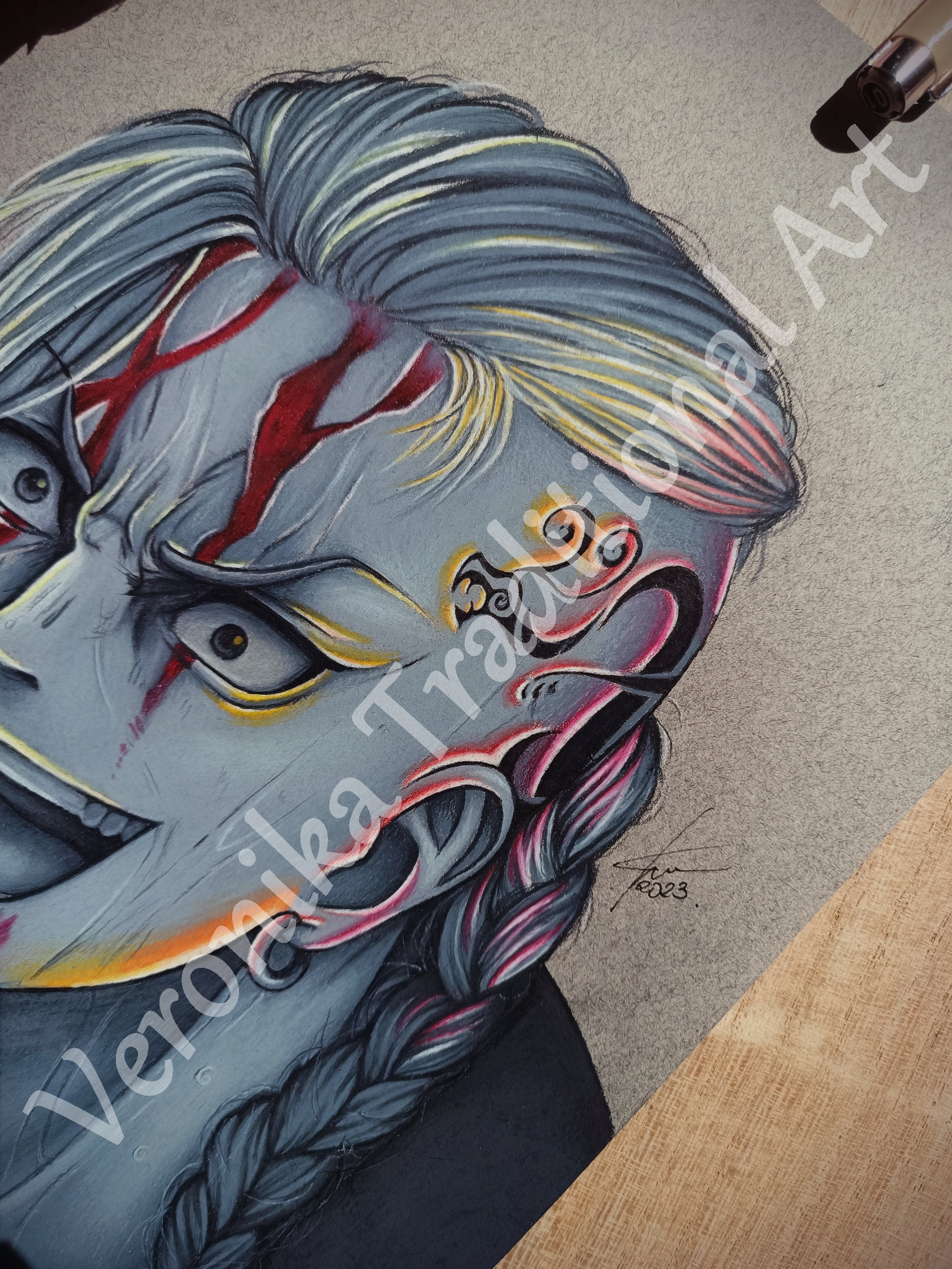 Anime Colored Pencil Drawing Realistic Premium Print Drak3n Tokyo Rev Anime Colored Pencil Drawing Realistic Premium Print Drak3n Tokyo Rev