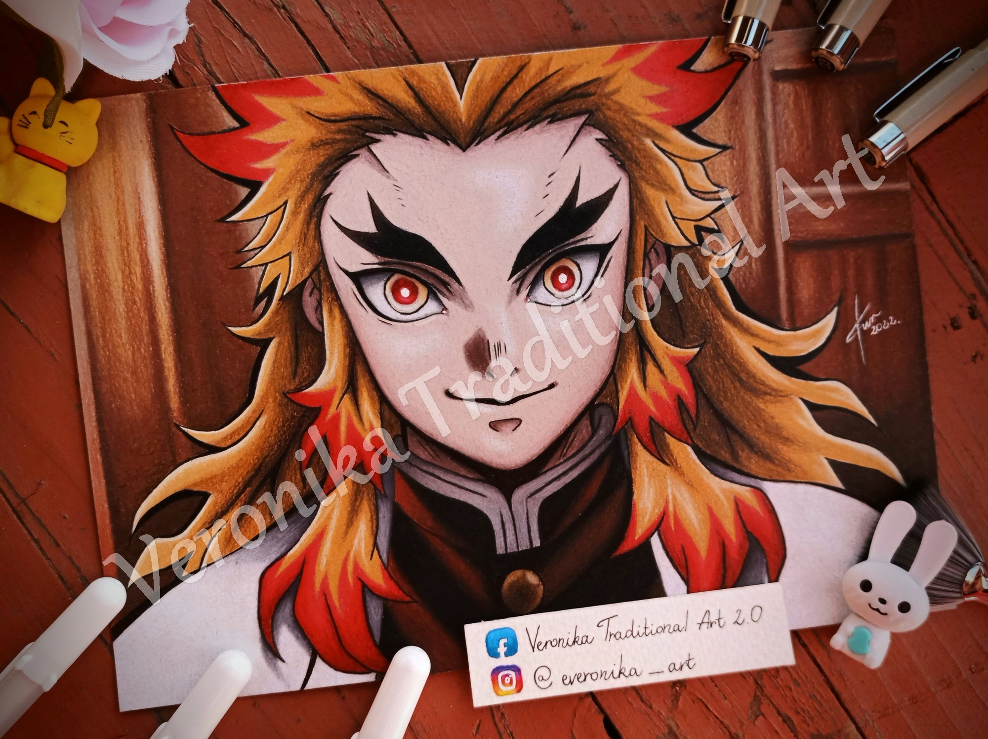 A drawing of the flame hashira (Kyojuro Rengoku) : r/AnimeART