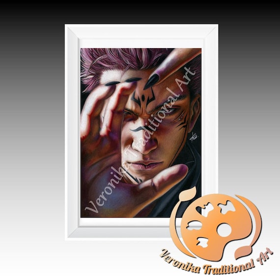 5ukuna JJK - Anime Pencil Drawing Realistic Portrait - Gift