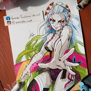 Anime aquarel schilderij realistisch als een PRINT Daki, Demon Slay3r cadeau voor kerstverjaardag Fanart Game Room