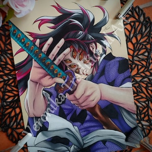 Anime Colored Pencil Drawing Realistic Premium PRINT - K0kushibo - Gift for Christmas Birthday Fanart Game Room