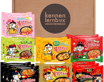 Kennenlernbox Buldak Box | BULDAK Ramen 16er MIX | Koreanische Hot Chicken Ramen 16er Mischung zum Probieren