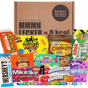 Süßigkeitenbox | USA Box | Kennenlernbox mit 12 beliebten Süßigkeiten aus Amerika | Geschenkidee für besondere Anlässe