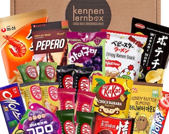 Asia Mix | Kennenlernbox mit 21 beliebten Süßigkeiten aus Korea und Japan | Geschenkidee für besondere Anlässe