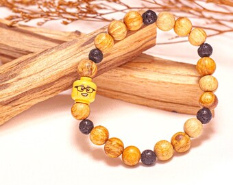 LEGO® Minifigure Head • with Palo Santo sustainable & certified • Lava • spiritual • handmade