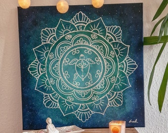 Mandala Picture Acrylic Painting Turtle