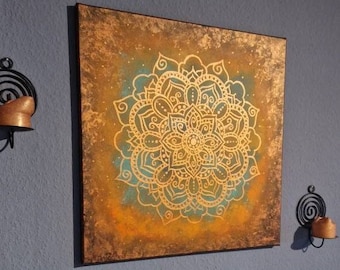 Mandala picture (copper) acrylic painting