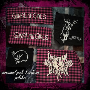 Hand-Painted Screamo / Post-Hardcore Patches – YAAMC, Foxtails, GunsLikeGirls, Picture Me Broken