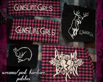 Screamo / Post Hardcore-patchar - Guns Like Girls, Picture Me Broken, Your Arms Are My Cacoon, Foxtails