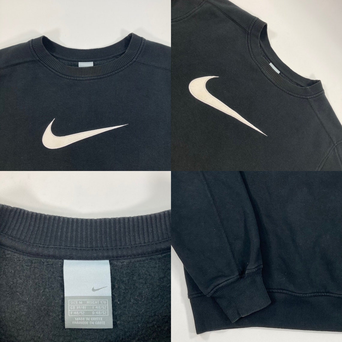 Vintage Black Nike Big Tick Sweatshirt M | Etsy