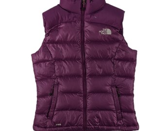 Vintage Purple North Face 700 Puffer Gilet (M)