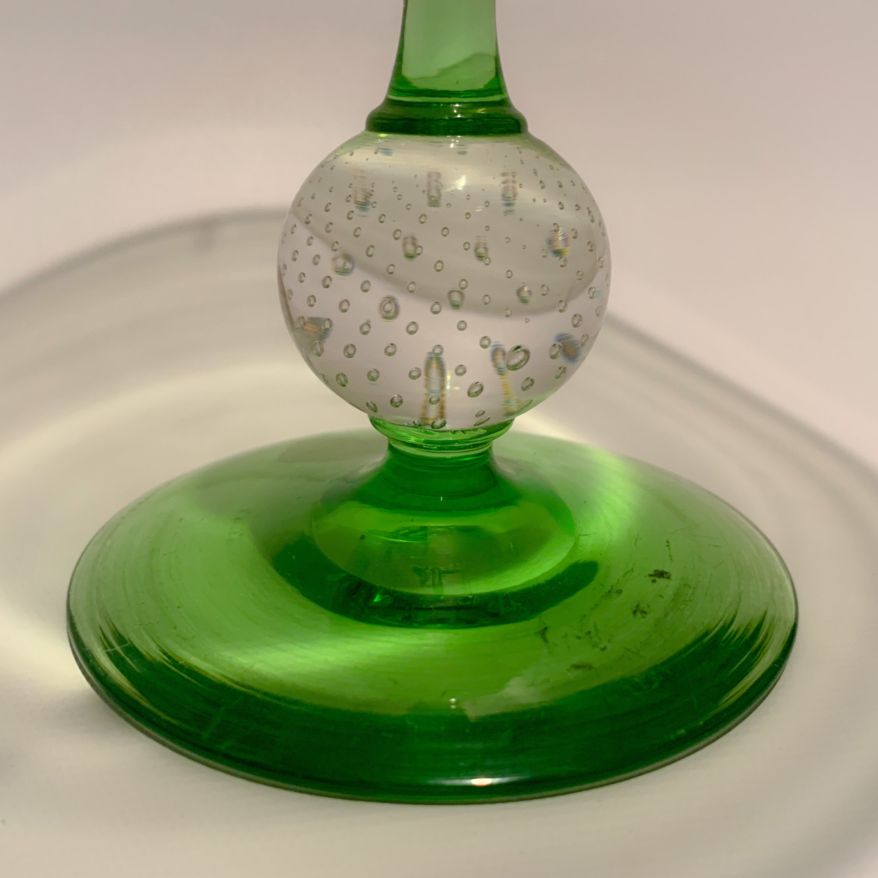 Pairpoint control bubble uranium glass compote Etsy