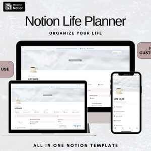 Notion Life Planner Notion template, Notion templates, Notion template business, Notion template student, Notion template life planner