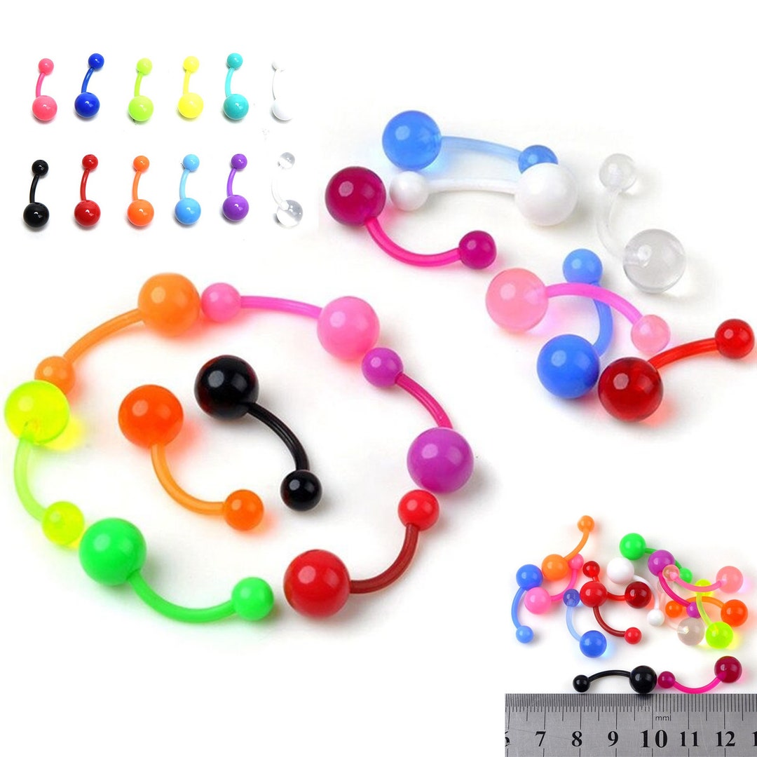 Belly Bars Bar Plastic Tongue Bar Tragus Eyebrow Ear Piercing Nipple