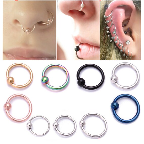 Captive ring nose clearance piercing
