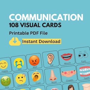 Cartes visuelles imprimables pour la communication non verbale, Communication non verbale, Communication non verbale, Matériel d'orthophonie, TSA, tout-petits adultes
