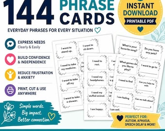 Nonverbal Communication Cards for Autism – 108 Printable PECS Cards for Toddlers & Speech Therapy