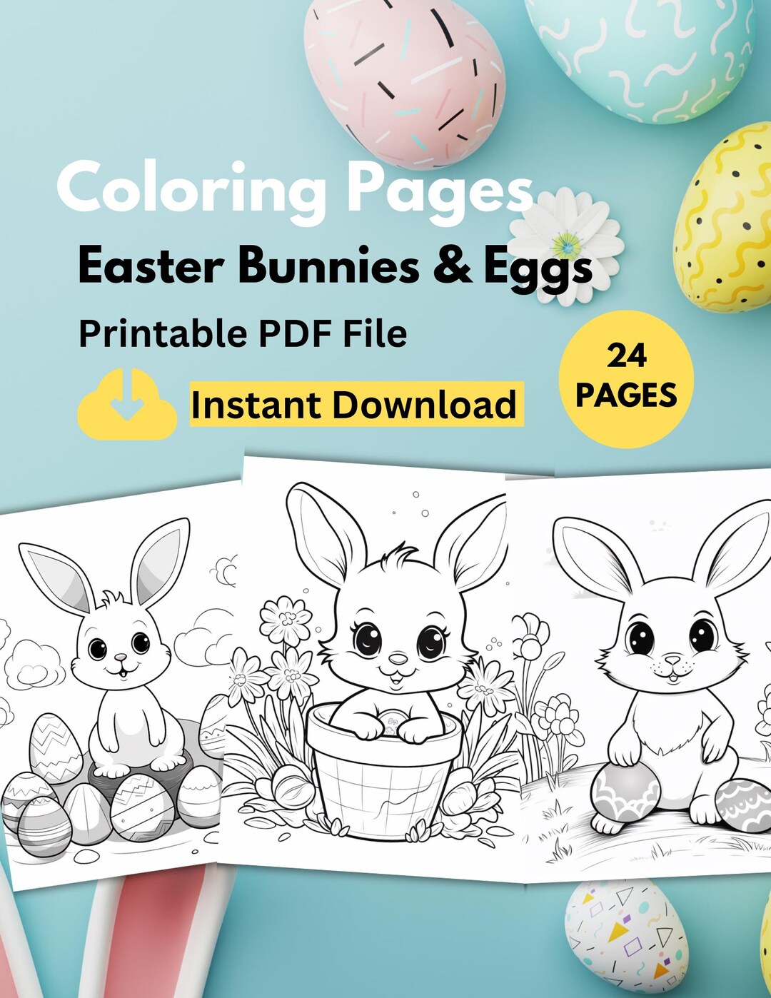 Easter Bunny Coloring Pages: Adorable Rabbit-themed Printable Activity ...