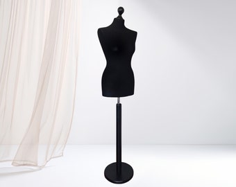 Mannequin female, Dress form, Sewing mannequin female, stand – black wood