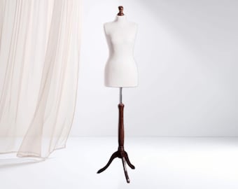 Maniquí mujer, Maniquí de costura, Maniquí mujer, soporte – madera oscura